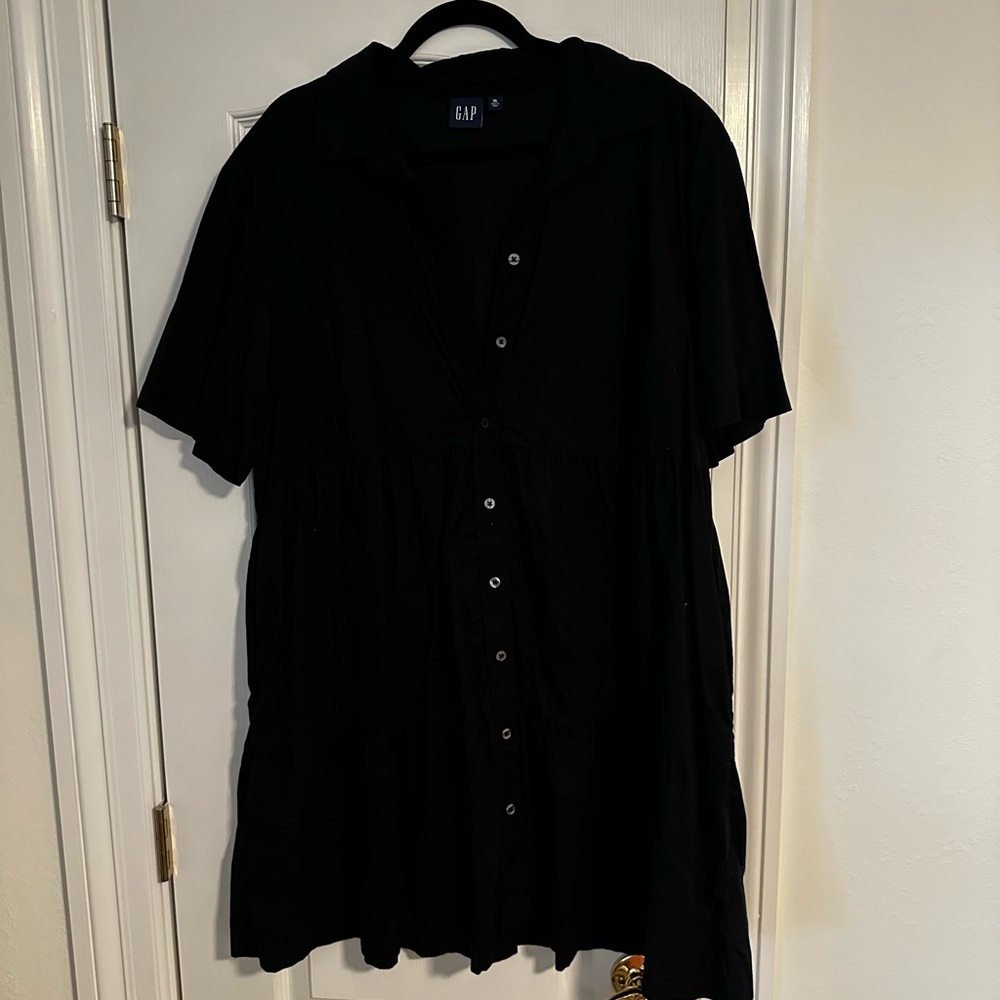 GAP Black Button-Up Dress